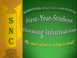 Residential Education and Housing`s presentation