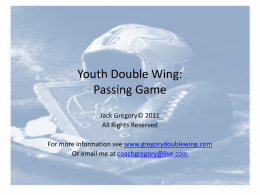 Youth Double Wing: Passing Game