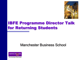 Manchester Business School - Online Undergraduate Handbook