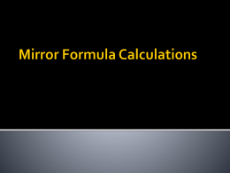 Mirror Formula Calculations