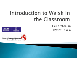 Introduction to Welsh in the Classroom
