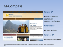 M-Compass Student Tutorial - University of Michigan School of Art