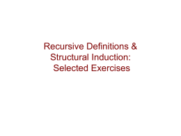 Recursive Definitions & Structural Induction