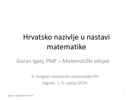 Hrvatsko nazivlje u nastavi matematike