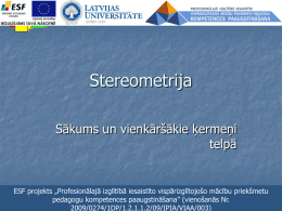 Stereometrija - Profesionālajā izglītībā iesaistīto vispārizglītojošo