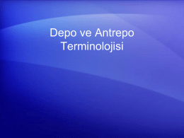 Depo ve Antrepo Terminolojisi – II