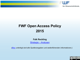 FWF Open Access Policy Folien 2015