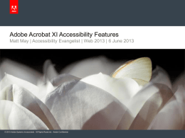 Adobe Acrobat XI - JTC 1 Special Working Group on Accessibility