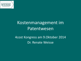 Vortrag - Patentanwältin Weisse
