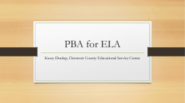 PBA for ELA - Clermont County Educational