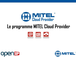 Présentation du Programme Mitel Cloud Provider (.ppt)