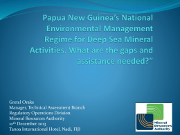 PNG: National Environmental Management Regime for