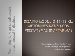 Dizaino modulio 11-12 kl metodinės medžiagos pristatymas