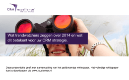 Presentatie CRM excellence