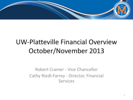 UW-Platteville Financial Overview Presentation Fall 2013