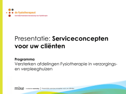 Presentatie serviceconcepten voor uw cli&euml;nten