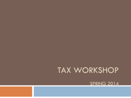 Tax Workshop Presentation