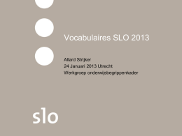Presentatie door SLO over vocabulaires