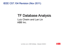 Revision C57.104 – TF on Data Analysis
