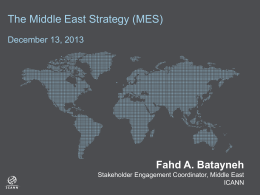Middle East Strategy Working Group (MESWG) – A