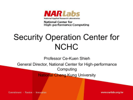 Next Generation Security Operation Center for NCHC