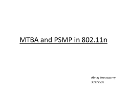 MTBA and PSMP in 802.11n