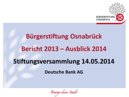 PowerPoint-Präsentation - Bürgerstiftung Osnabrück
