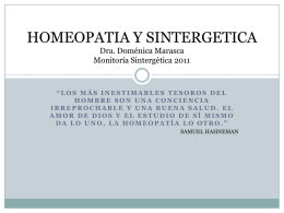 Homeopatía y Sintergética