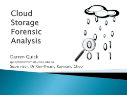 QUICK Cloud Storage Forensic Analysis Presentation