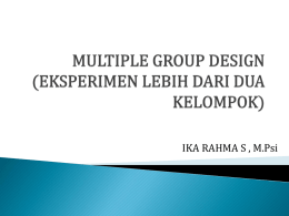 multiple group design - Ika Rahma Susilawati