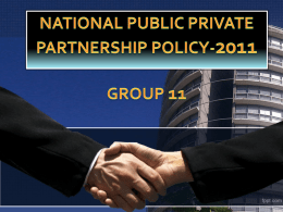 Draft National Public Private Partnership Policy
