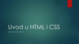 Uvod u HTML i CSS