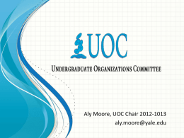 Aly Moore - Undergraduate Organizations Committee