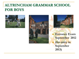 The Tests - Altrincham Grammar School for Boys