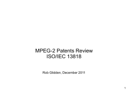MPEG-2 Patents