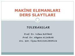 Boyut Toleransı - Prof.Dr Akgün Alsaran