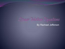 Linear Motion Equations