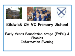 Kildwick CE VC Primary School Early Years Foundation Stage