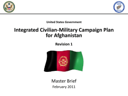 Integrated Civilian-Military Campaign Plan for Afghanistan