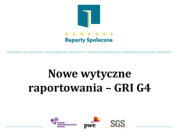 Nowe wytyczne raportowania – GRI G4