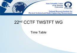 22nd CCTF TWSTFT WG