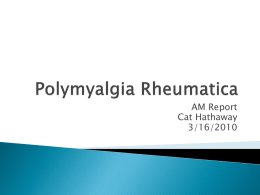 Polymyalgia Rheumatica - the UNC Department of Medicine