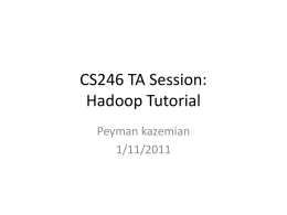 CS246 TA Session: Hadoop Tutorial