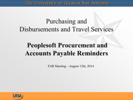 PeopleSoft Procurement and Payment Updates