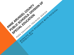 Role of TSA/TA - Anne Arundel County Public Schools