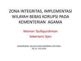 zona integritas, implementasi wilayah bebas korupsi di kementerian