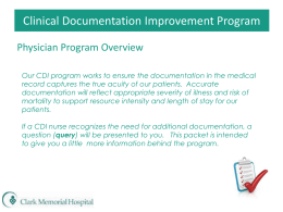 Clinical Documentation Improvement Program