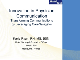 Innovation in Physician Communication