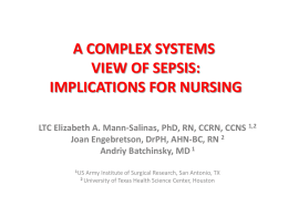 A Complex Systems View of Sepsis