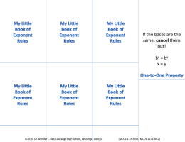 My Little Book of Exponents Foldable (ppt)